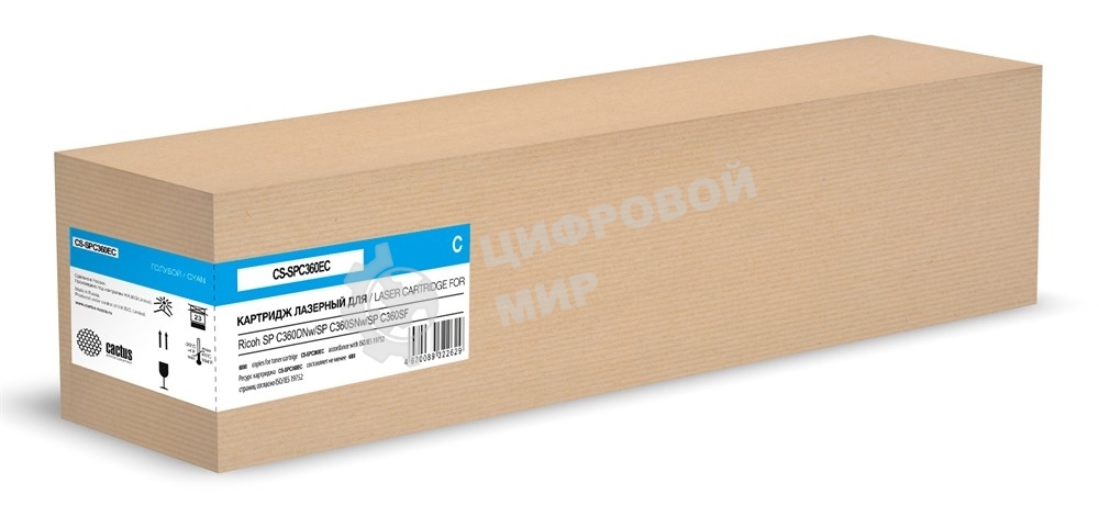 Картридж лазерный Cactus CS-SPC360EC 408185 голубой (6000 стр.) для Ricoh SP C360DNw/SP C360SNw/SP C360SF