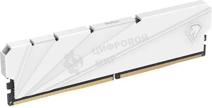 Оперативная память NETAC Shadow S, DDR4, 32Gb (2x16 GB), 3200 MHz, CL16, DIMM, радиатор, белый