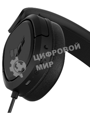 Гарнитура ASUS TUF Gaming H1 Wireless чёрный, беспроводная + проводная, USB/USB-C, до 15 ч, виртуальный 7.1, шумоподавление микрофона