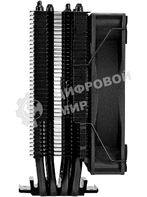 Кулер для процессора ExeGate Dark Magic EXX400V3 PWMRGB, 120 мм, алюминий/медь, 800-1800 об/мин, 11-33 дБ, 4 pin PWM, 140 Вт, высота 148 мм, RGB