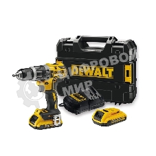 Дрель-шуруповерт аккумуляторная DeWalt DCD796D2-QW, 18В, 2 АКБ, Ударная, Кейс