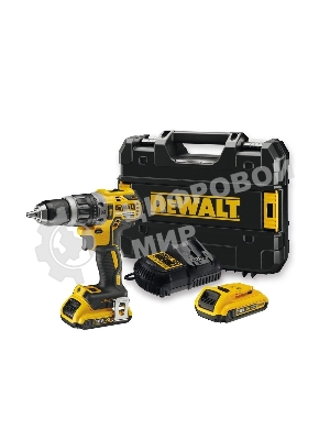 Дрель-шуруповерт аккумуляторная DeWalt DCD796D2-QW, 18В, 2 АКБ, Ударная, Кейс
