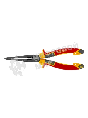 Длинногубцы прямые Denzel диэлектрические рукоятки до 1000 В, трехкомпонентные рукоятки, 205 мм