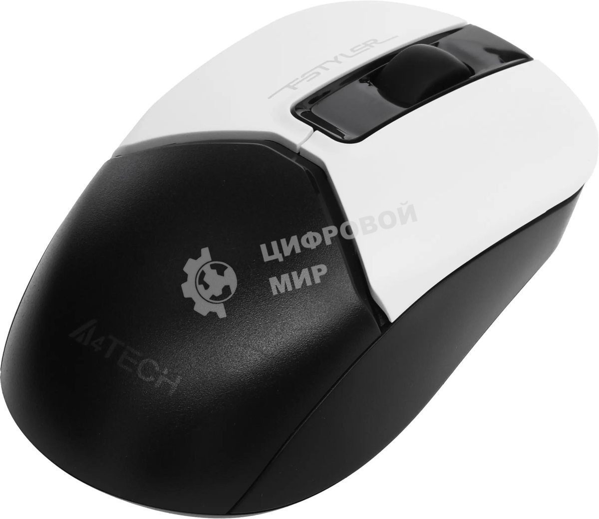 Мышь беспроводная A4Tech Fstyler FB12 белый/черный, 1200 dpi, радиоканал, Bluetooth, USB, кнопки - 3