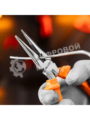 Длинногубцы Sparta Classic, 160 мм, прямые шлифованные, пластмассовые рукоятки