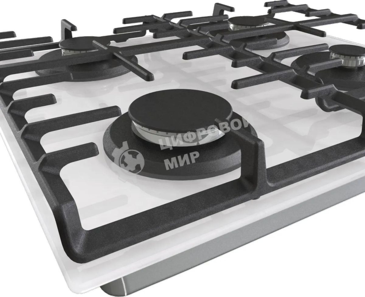 Газовая варочная панель Gorenje GT642AXW, 4 конфорки, закаленное стекло, белый
