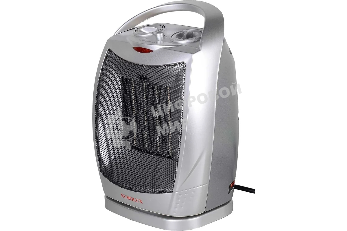 Тепловентилятор EUROLUX ТВК-EU-2, серый, 1800 Вт, 22 м2, термостат, 3 режима 67/2/7