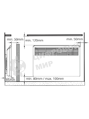 Конвектор электрический Ensto FinnHeat EPHBM20PR белый, 2000 Вт, 32 м2, термостат