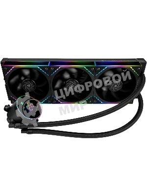 Система жидкостного охлаждения Thermalright Frozen Magic 360 Digital V2 (360мм, LED temp., Black, ARGB/Fans: 3x120мм, 68.9CFM, 28.2dBA, 2000RPM/Pump height 54.4мм, Rad thickness 27мм/S: 1700, 1200, 1851, 115X, AM5, AM4)