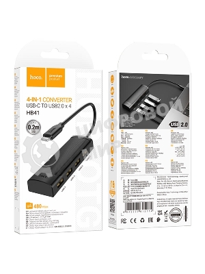 USB-концентратор Hoco HB41, USB Type-C, USB 3.0, USB Type-C