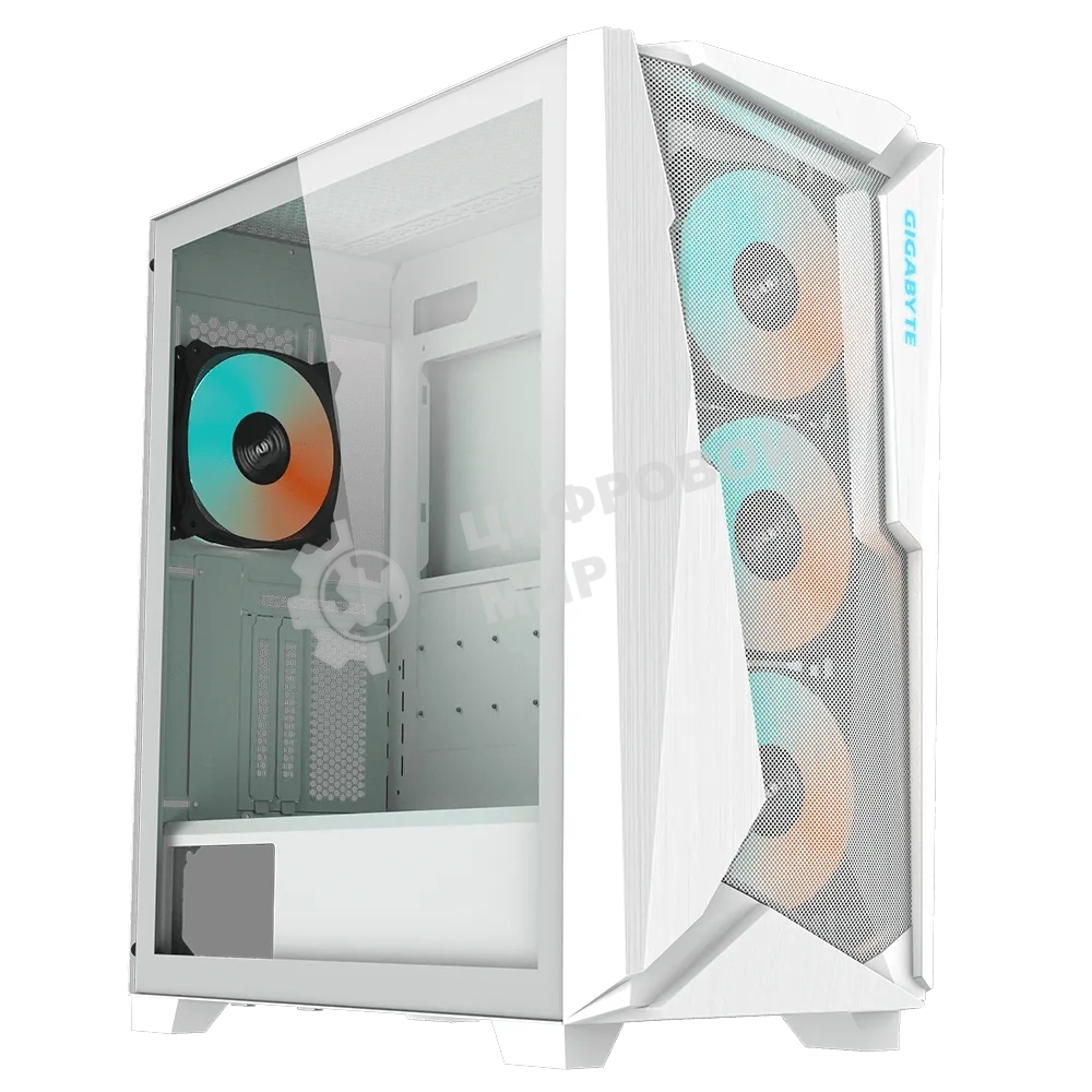 Компьютерный корпус Gigabyte C301 Glass White MidTower, ATX, USB-C x1, USB 3.0 x2, Audio I/O, GPU:400мм, Black, TG