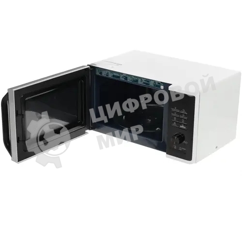 Микроволновая печь Samsung MG23K3515AW/BW белый/черный, 23 л, 800 Вт, переключатели - кнопки, поворотный механизм