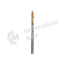 Сверло спиральное по металлу Denzel 5 x 86мм, Р6М5, Golden Tip