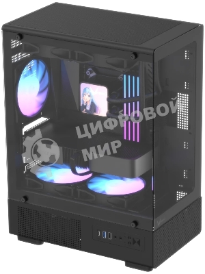 Корпус Formula Crystal Z1CM Plus AR v2 черный без БП mATX 5x120мм 1xUSB3.0 audio bott PSU