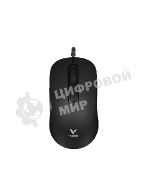 Мышь проводная Rapoo V16RGB черный, 12800 dpi, USB, кнопки - 6