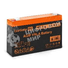 Батарея для ИБП ExeGate HR 6-9 (6V 9Ah 634W, клеммы F1)