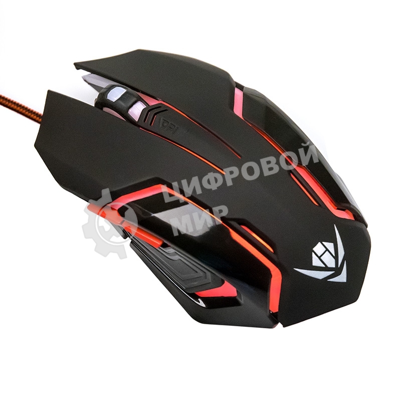 Мышь проводная Nakatomi MOG-20U черный, 2400 dpi, USB, кнопки - 6