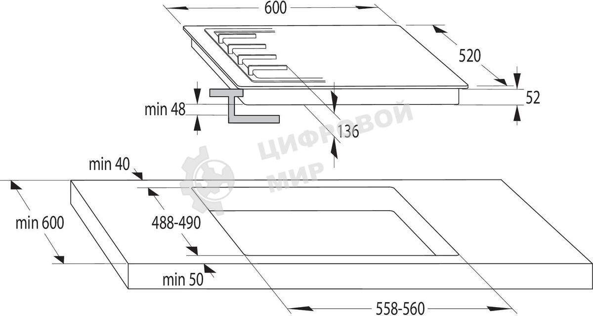 Газовая варочная панель Gorenje GT642AXW, 4 конфорки, закаленное стекло, белый