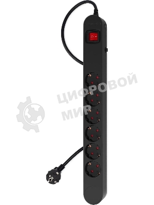 Сетевой фильтр Ippon NF-EU-1.8-10 1.8 м, 6 розеток, черный, коробка