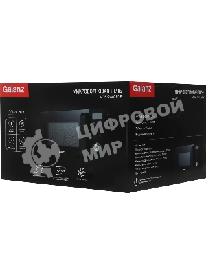 Микроволновая печь Galanz MOS-2402FDB черный, 20 л, 800 Вт, переключатели - кнопки, поворотный механизм