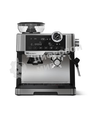 Кофеварка рожковая BQ CM5002 серебристый/черный, исп. кофе - зерновой/молотый, 2,8 л, 2400 Вт, 19 бар