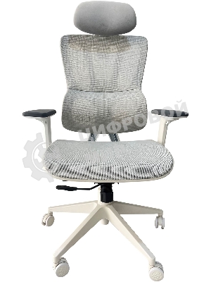 Кресло Cactus CS-CHR-MC02GY серый, сетка, подголовник