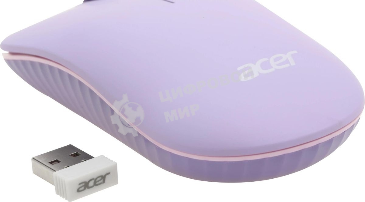Комплект клавиатура + мышь Acer OCC205 беспроводной USB, 1200 dpi, фиолетовый