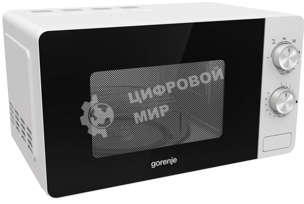 Микроволновая печь Gorenje MO20E2W белый, 20 л, 800 Вт, переключатели - поворотный механизм