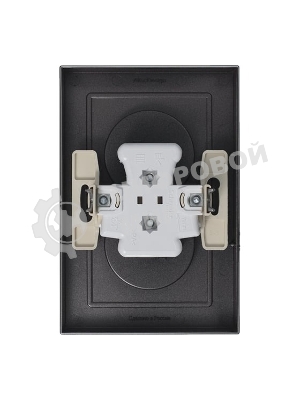 Розетка 2-м AtlasDesign без заземл. 16А в сборе мокко SchE ATN000620