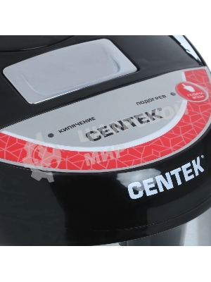 Термопот Centek CT-0082 черный, 5л, 750 Вт, 3 способа подачи воды, корпус из нержавеющей стали