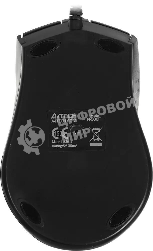 Мышь проводная A4Tech N-500F серый глянец/черный, 1200 dpi, USB, кнопки - 4