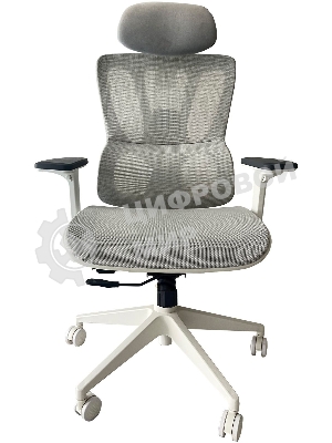 Кресло Cactus CS-CHR-MC02GY серый, сетка, подголовник