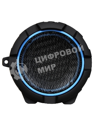 Колонка портативная Hyundai H-PAC220 черный/голубой 10W 1.0 BT/3.5Jack/USB