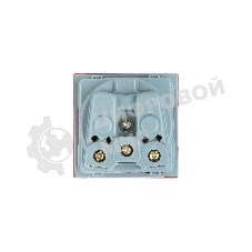 Розетка EKF PROxima 45х45 (2 модуля), с заземлением, красная, прямая