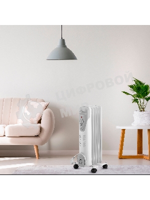 Обогреватель масляный Vitek VT-1707 W (5 секций) белый, 1000 Вт, 10 м2, термостат