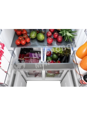 Холодильник Weissgauff WCD 450 Rock Glass NoFrost Inverter графит темный трехкамерный 287/163л морозилка снизу, No Frost, Side by Side