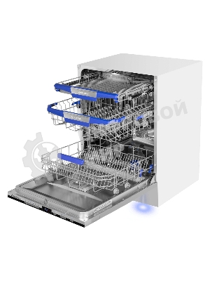 Посудомоечная машина MAUNFELD MLP60230 Light Beam Inverter Wi-Fi, нержавеющая сталь, 14 компл., 44 дБ, класс A+++