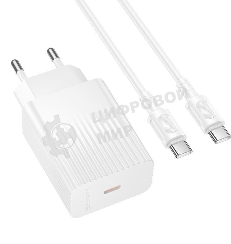 Сетевое зарядное устройство BOROFONE (6941991122866) BAS75Aaa 1Type-C 3.0A PD30W для Type-C Type-C White