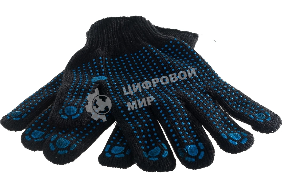 Перчатки трикотажные Сибртех, акрил, с ПВХ точкой, 7 класс