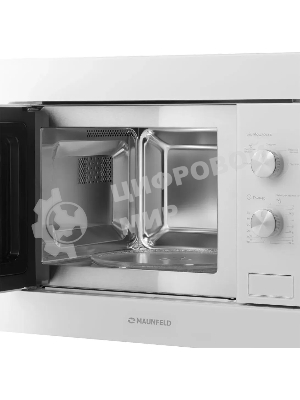 Микроволновая печь встраиваемая Maunfeld MBMO.20.1PGW белый, 20 л, 800 Вт, переключатели - поворотный механизм