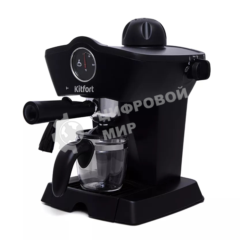 Кофеварка рожковая Kitfort КТ-706 черный, исп. кофе - молотый, 0,25 л, 800 Вт, 3,5 бар