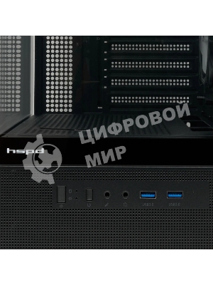 Компьютерный корпус HSPD F710, Panoramic Mid Tower, черный, TG, 0.5 SPCC, 3x120мм ARGb E-ATX, ATX, mATX, mITX 185/395/270мм 2x2.5