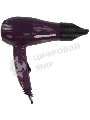 Фен Scarlett SC-HD70T24 фиолетовый/черный, 850 Вт, компактный