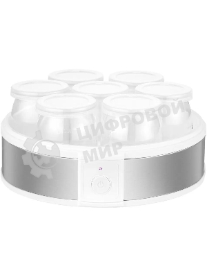 Йогуртница Kitfort КТ-6405 20Вт 7б. 180 мл упр.:механич. серебристый/белый