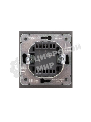 Выключатель Kranz STRONG 1 кл проходной (переключатель) с подсветкой 10А с/у графит