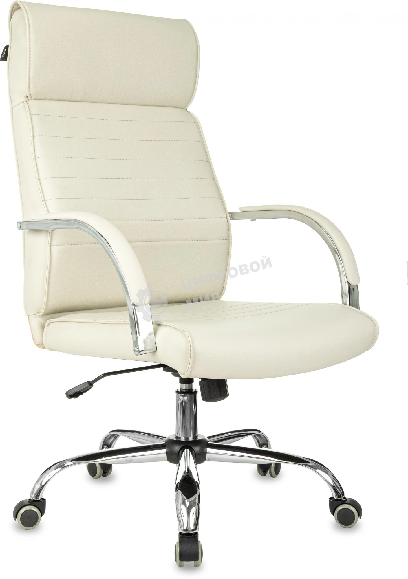 Кресло руководителя Бюрократ T-8010SL/IVORY слоновая кость, искусственная кожа, крестовина хром