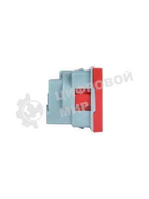 Розетка EKF PROxima 45х45 (2 модуля), с заземлением, красная, прямая