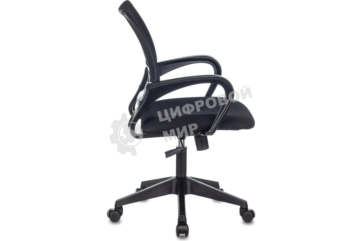 Кресло офисное Бюрократ CH-695N черный, эко.кожа, крестов. пластик