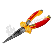 Длинногубцы прямые Denzel диэлектрические рукоятки до 1000 В, трехкомпонентные рукоятки, 205 мм