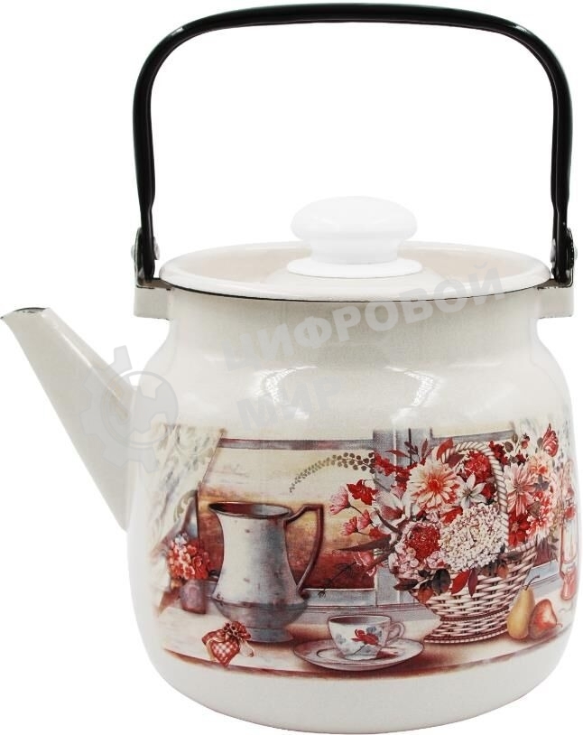 Чайник для плиты ЛЫСЬВА 2713П2/4Жм Летний этюд эмал 3,5 л